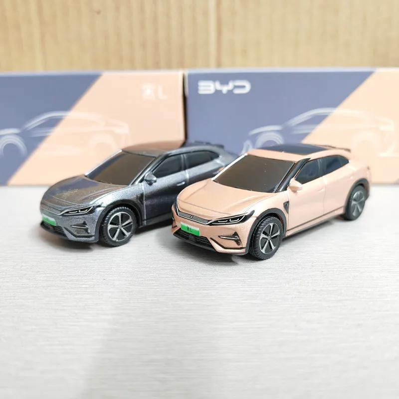 Model Decoration 1:64 Original BYD Yuan PLUS up Dolphin Song L electric alloy car model ornaments Gifts Memorial miniature