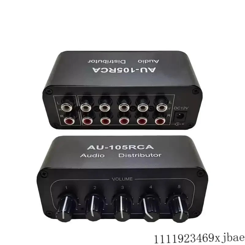 Audio Distributor Two-channel Stereo Audio RCA Splitter One Way input Five Way Output Connect To Power Amplifier
