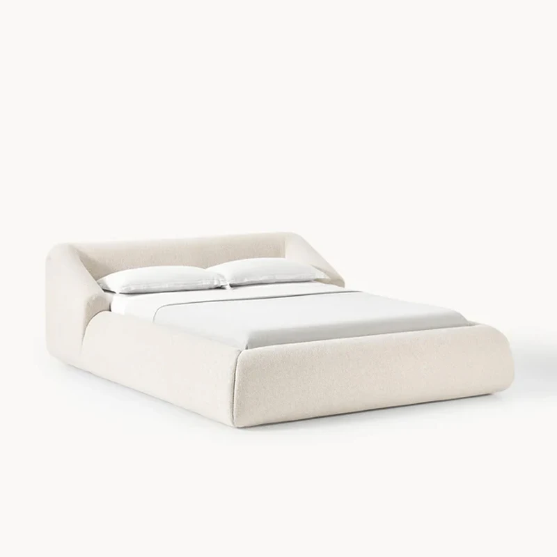 

# Nordic Minimalist White king Size Bed Frame Luxury Modern Queens Bed Frame Up-holstered Latest Wooden Bed Designs