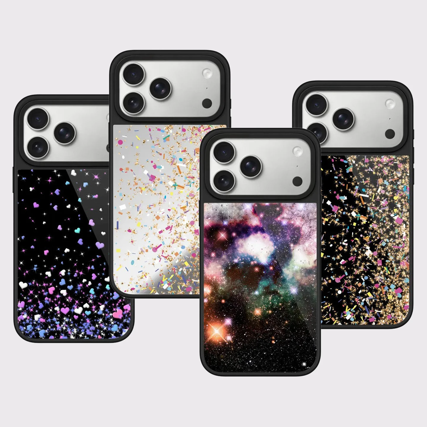 

Colorful Glitter Print Mirror Surface Magnetic Cover for IPhone 13 14 15 16 17 Pro Max Case for IPhone 17 Air