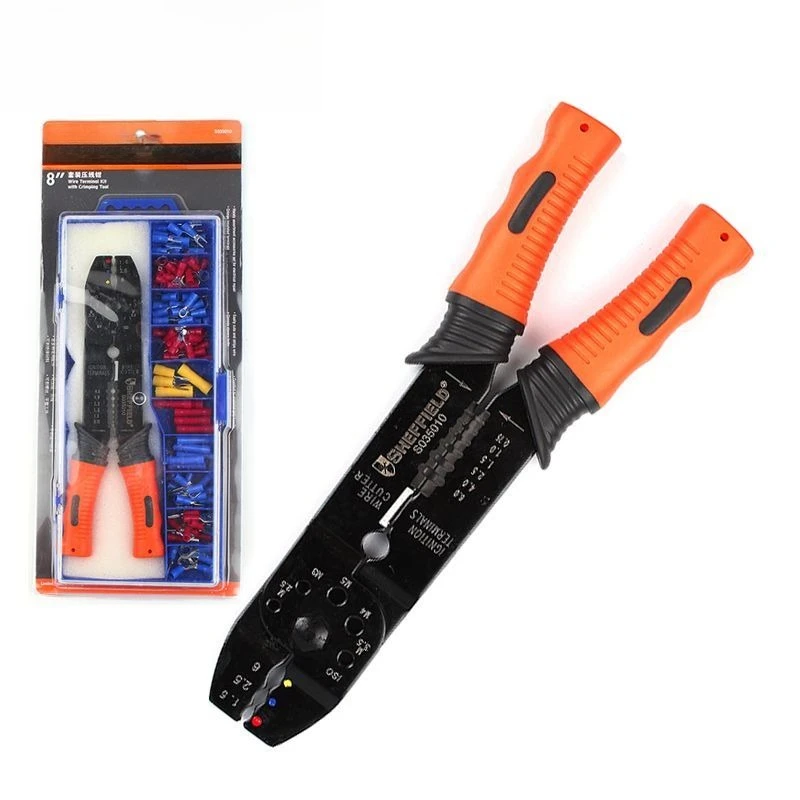 

Crimping Pliers Electrician Cold-pressed Tubular Terminal Pliers Multi-wire Nose Crimping Pliers Set S035010