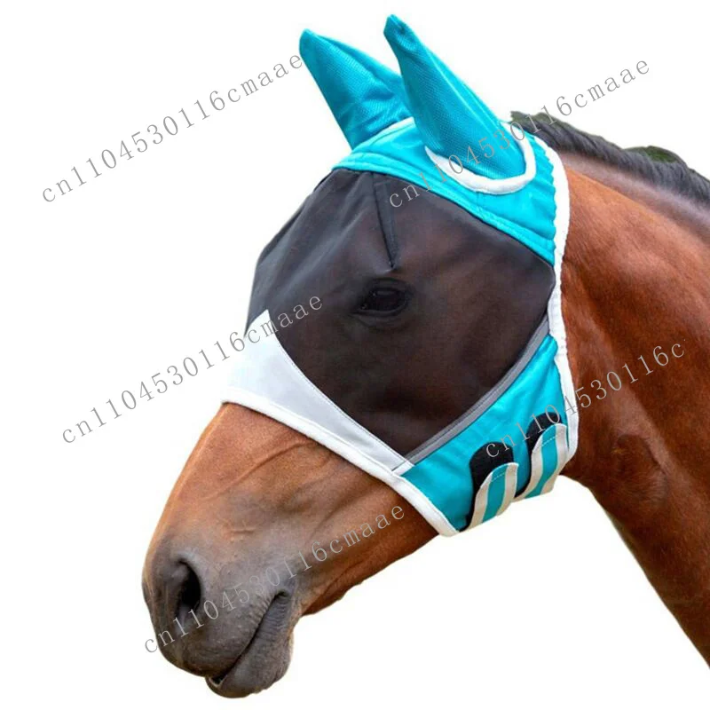 

Horse Fly Guard Adjustable Breathable Anti Fly Worms Shield Comfortable Quick-Dry Horse Face Cover Summer Season