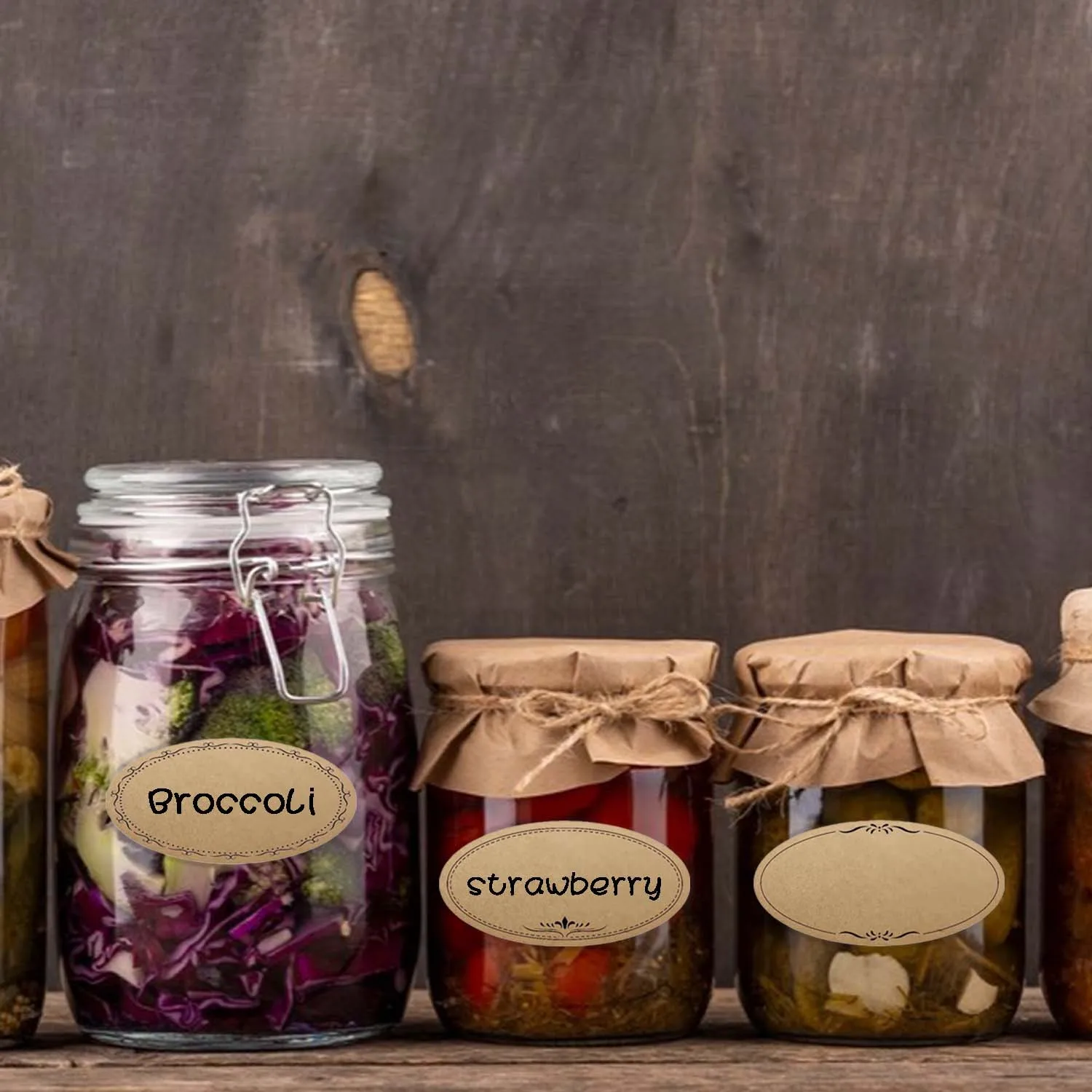 250 adesivi/rotolo 2.5*1.4in carta kraft cucina di casa data alimentare rotolo di marcatura adesivi adesivi impermeabili etichette ovali scrivibili etichette di classificazione degli alimenti etichette per barattoli adesivi di gestione della classificazione