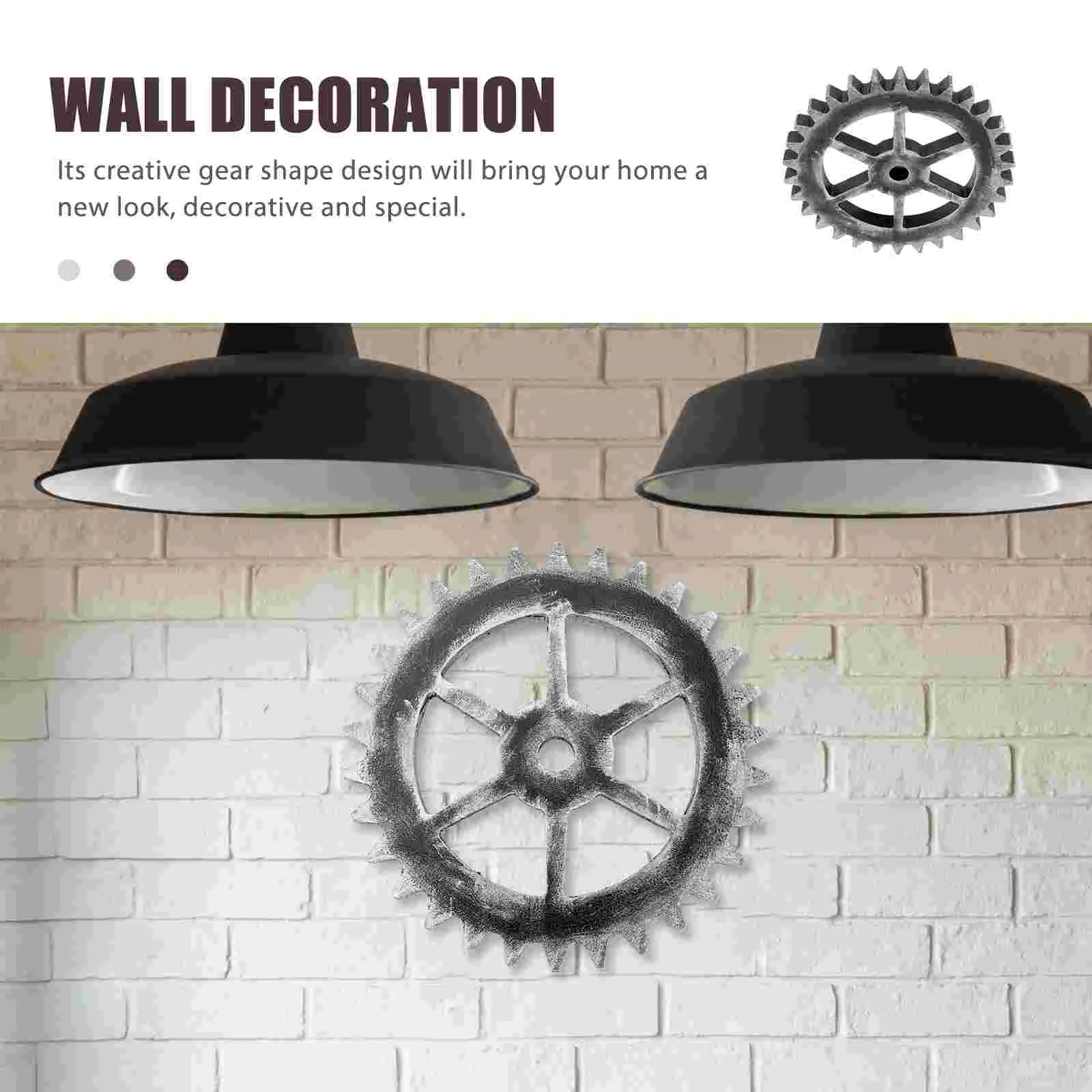 Vintage Industrial Style Wood Gear Wall Decor Retro Gear Pendant Home Decoration Gift for Home Office Living Room Shop