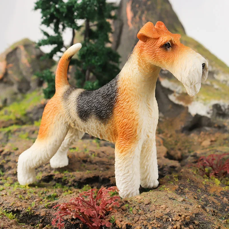 Solid Animal Simulation Dog Model Gundog Fox Terrier Child\'s Toy