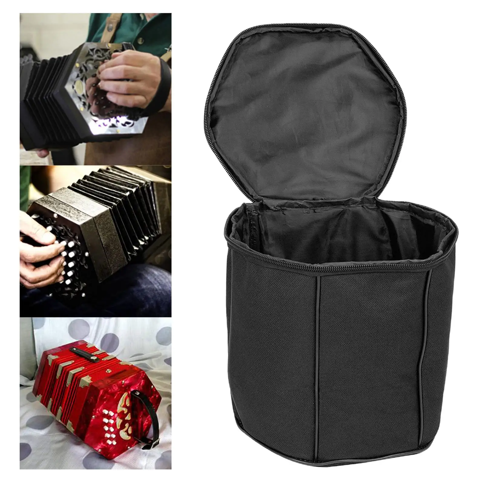 Durable Professional Accordion Concertina Bag Black for Instrument Supplies