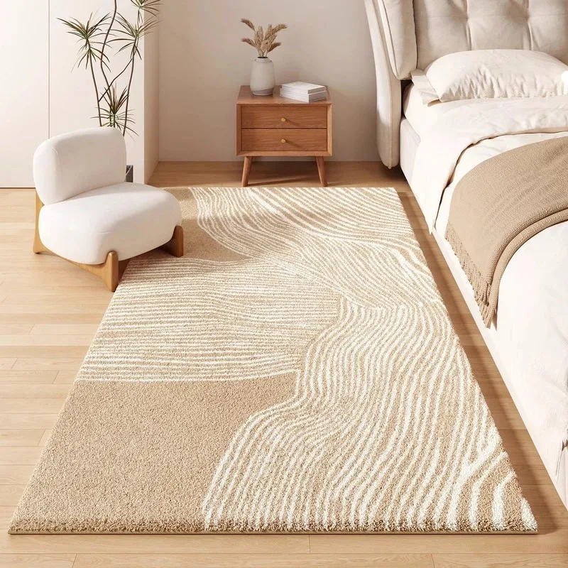 VIKAMA Neutral Tone Floral Rug Vintage Abstract Flower Pattern Non Slip Washable Carpet for Sofa Side Bedroom Indoor Decor