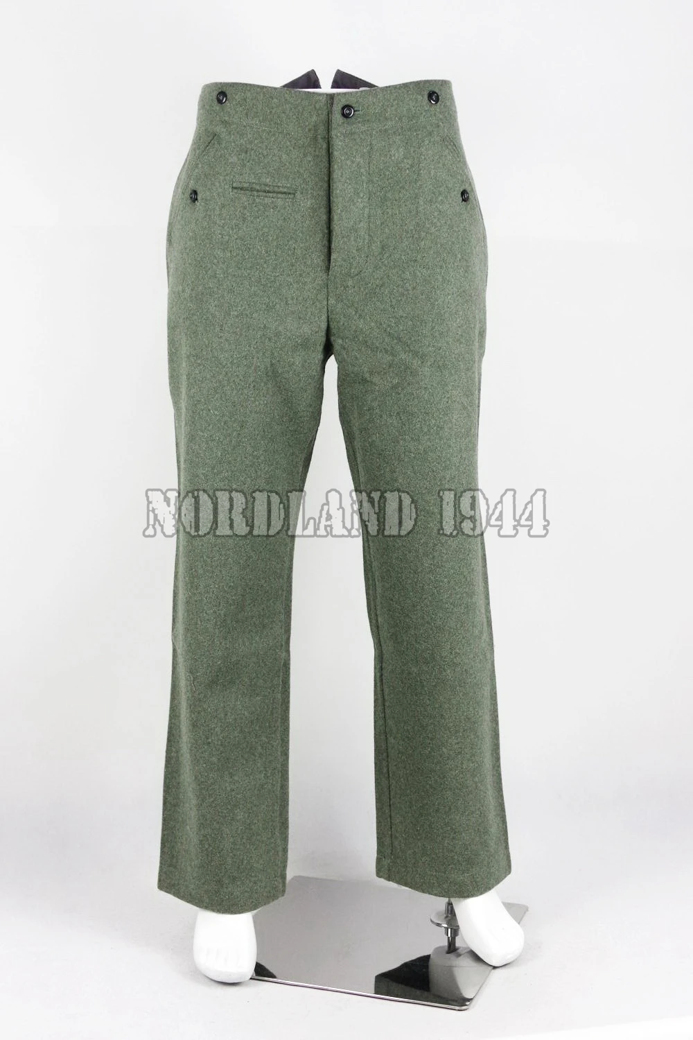 Reproduction Cosplay German WH M36 Fieldgrey Wool Feldbluse Field Blouse Tunic with Shoulder Straps and Trouser Pants Nordland