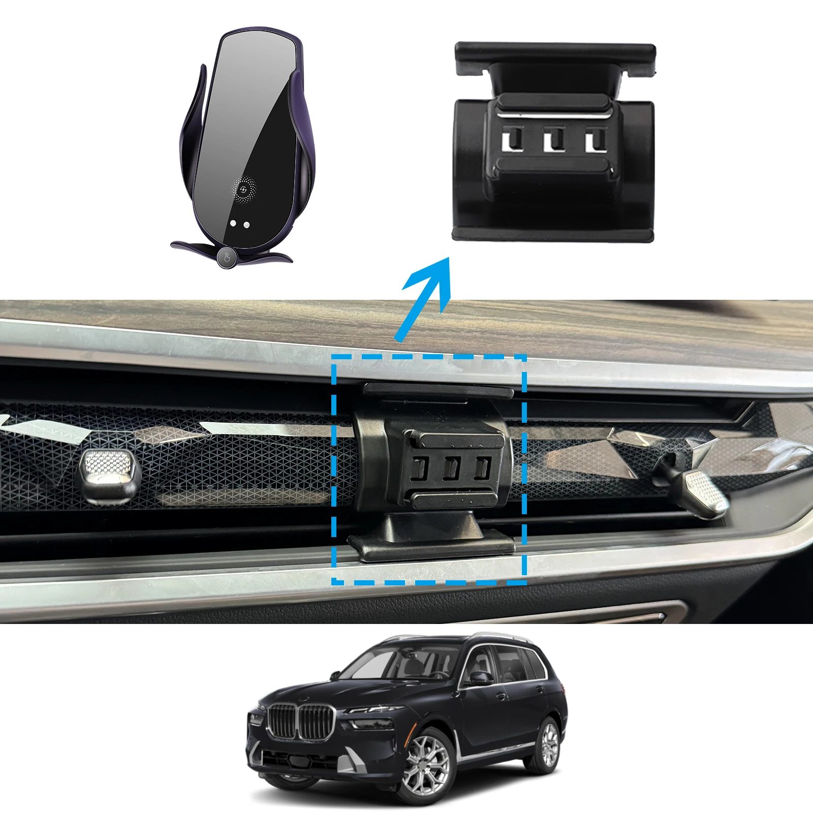 

for BMW X7 2023 2024 2025 Phone Holder Screen Fixed Navigation Bracket Base Wireless Charging Accessories