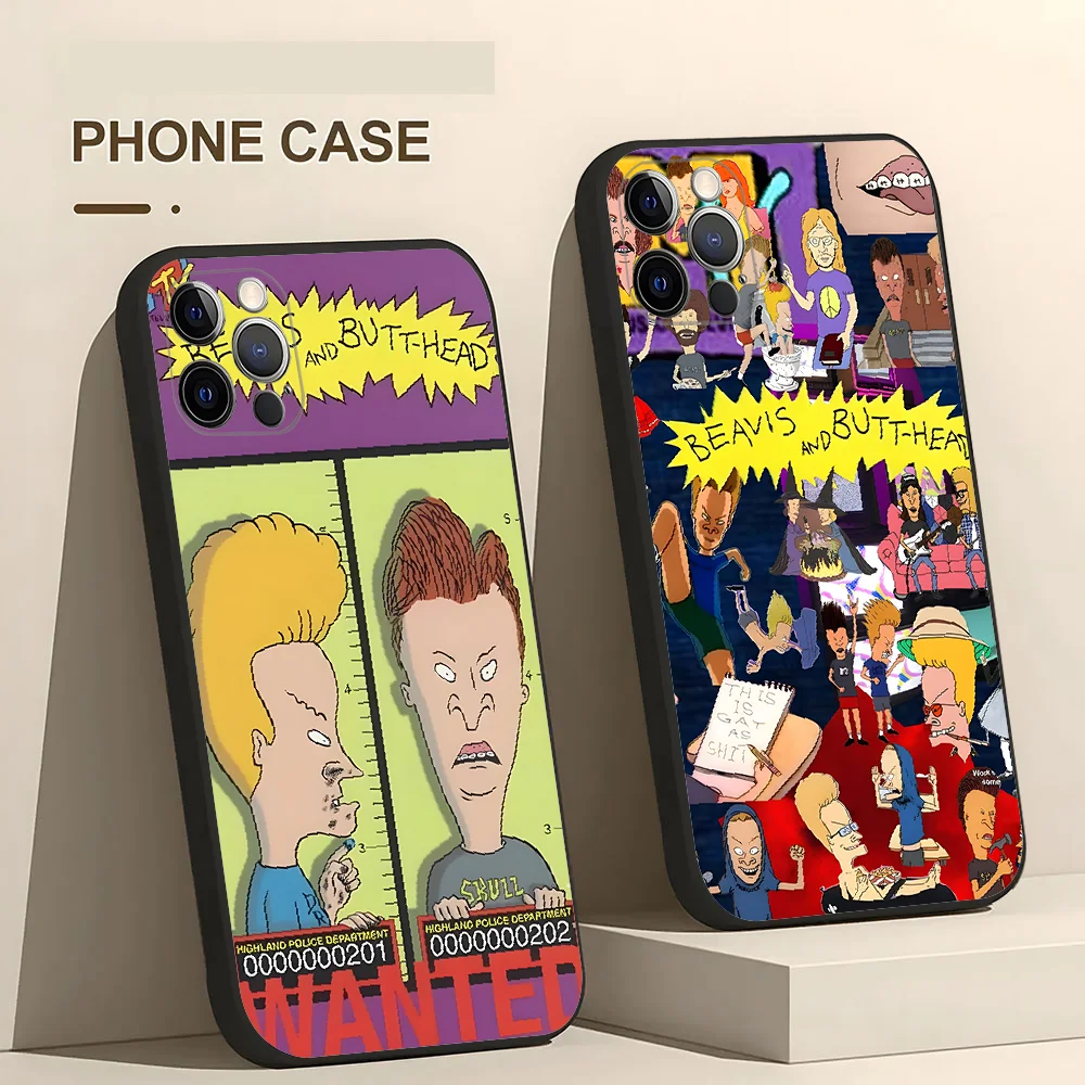 Beavis And Butthead Phone Case 2023 For IPhone 15 14 12 13 11 Pro Max Mini X XR XS Max 7 8 Plus New Black Silicon Cover