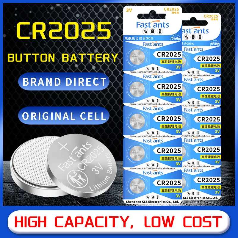 CR2025 3V Lithium Battery Long Lasting for Car Key Fob Remote Control GameBoy Replacement Pokemon Button Coin Cell