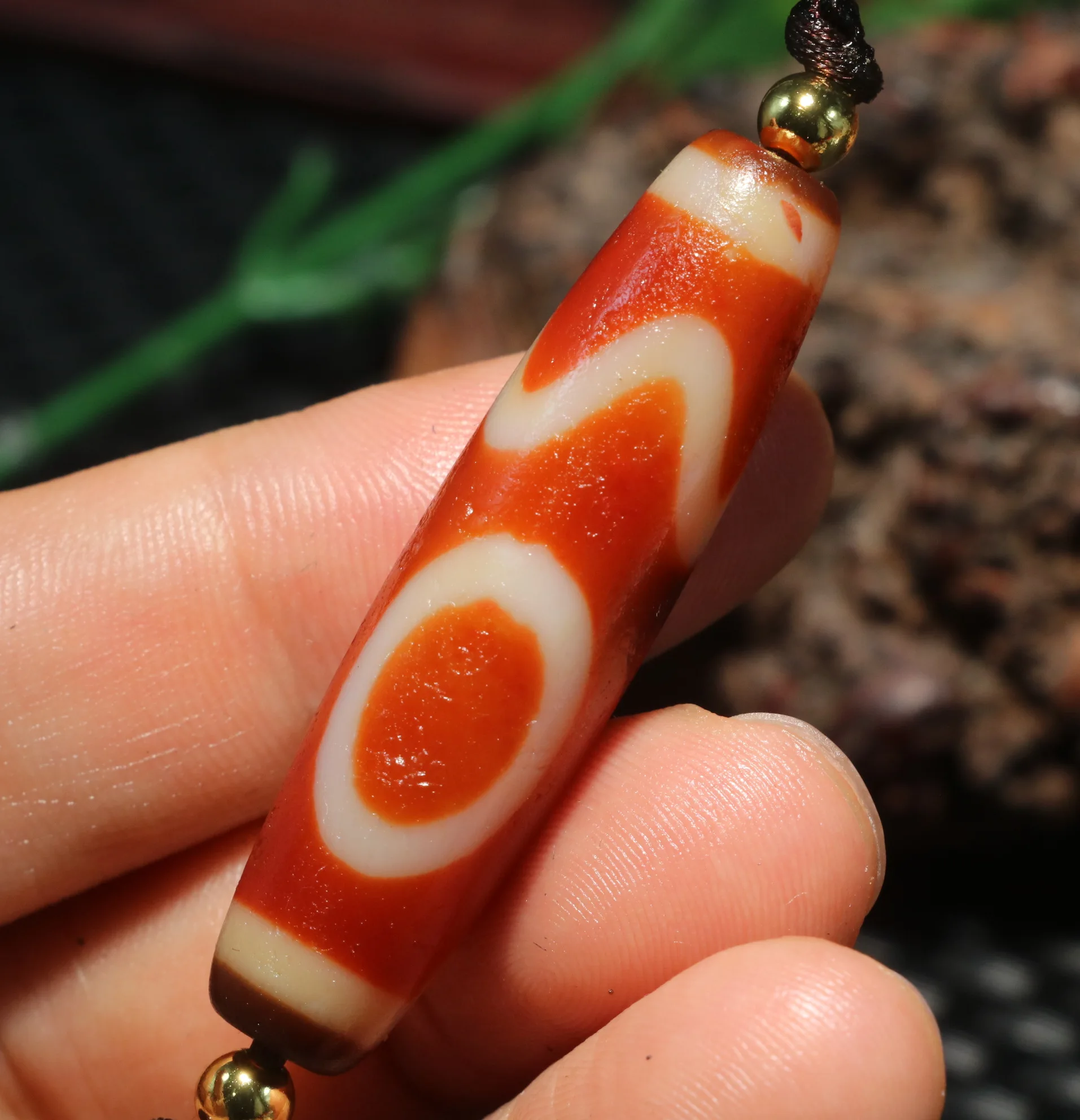 

Energy Magic Tibetan old Agate Oily Patina Mercy Symbol Xizenghuaizhu dZi Bead Pendant Amulet Timestown RPL230614A2