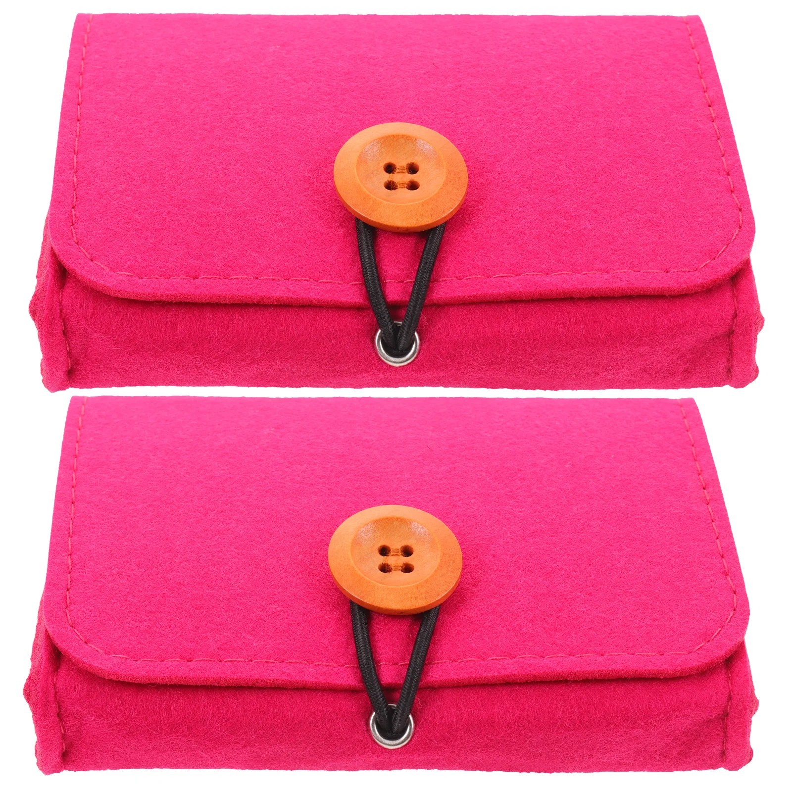 

2pcs Essential Bag Portable Organizer Essential Oils Storage Pouch Case Felt Material Bottle Holder Brush Storage