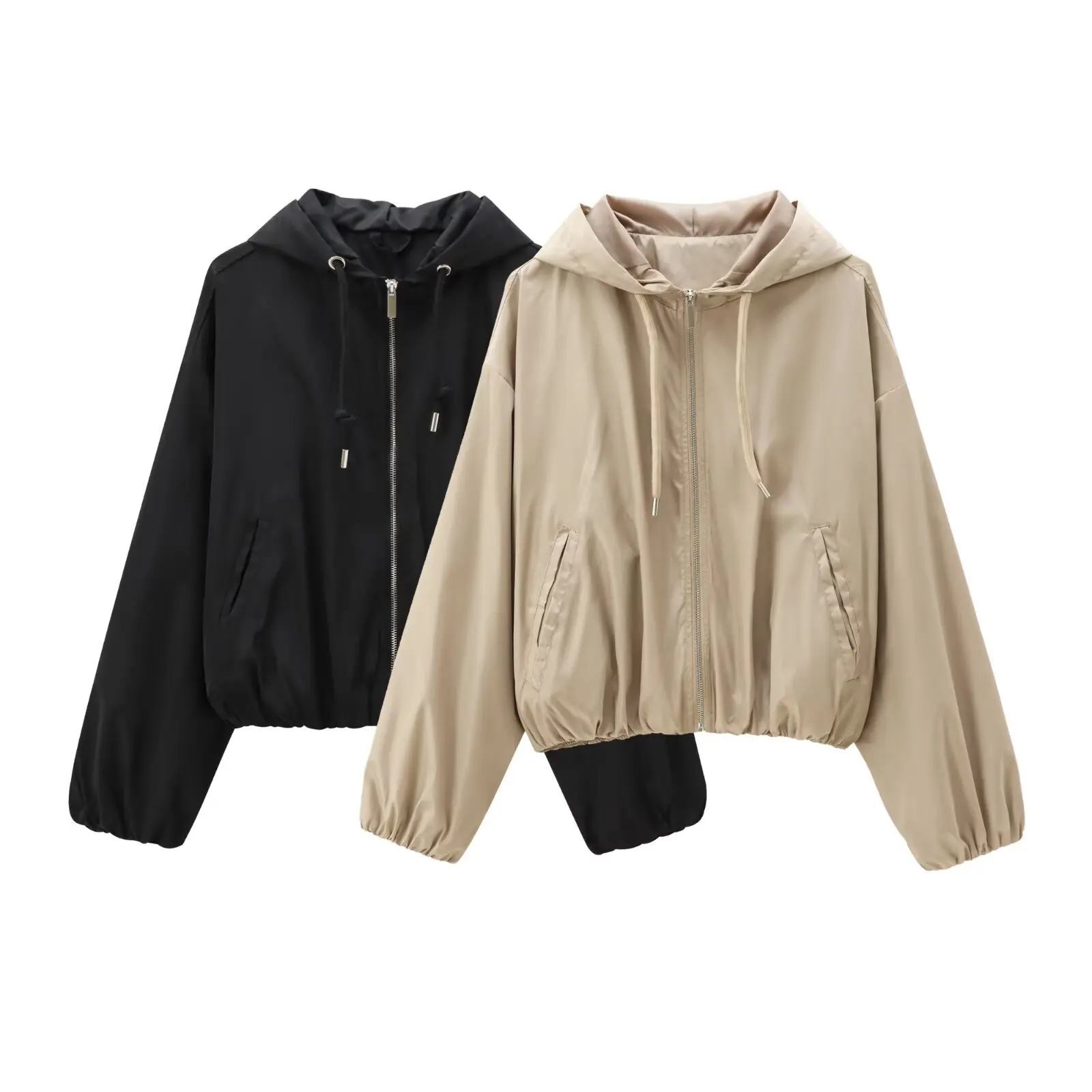 

Women's Casual Fashion Hooded Jacket Coat Spring Autumn European American Style Top K41283
