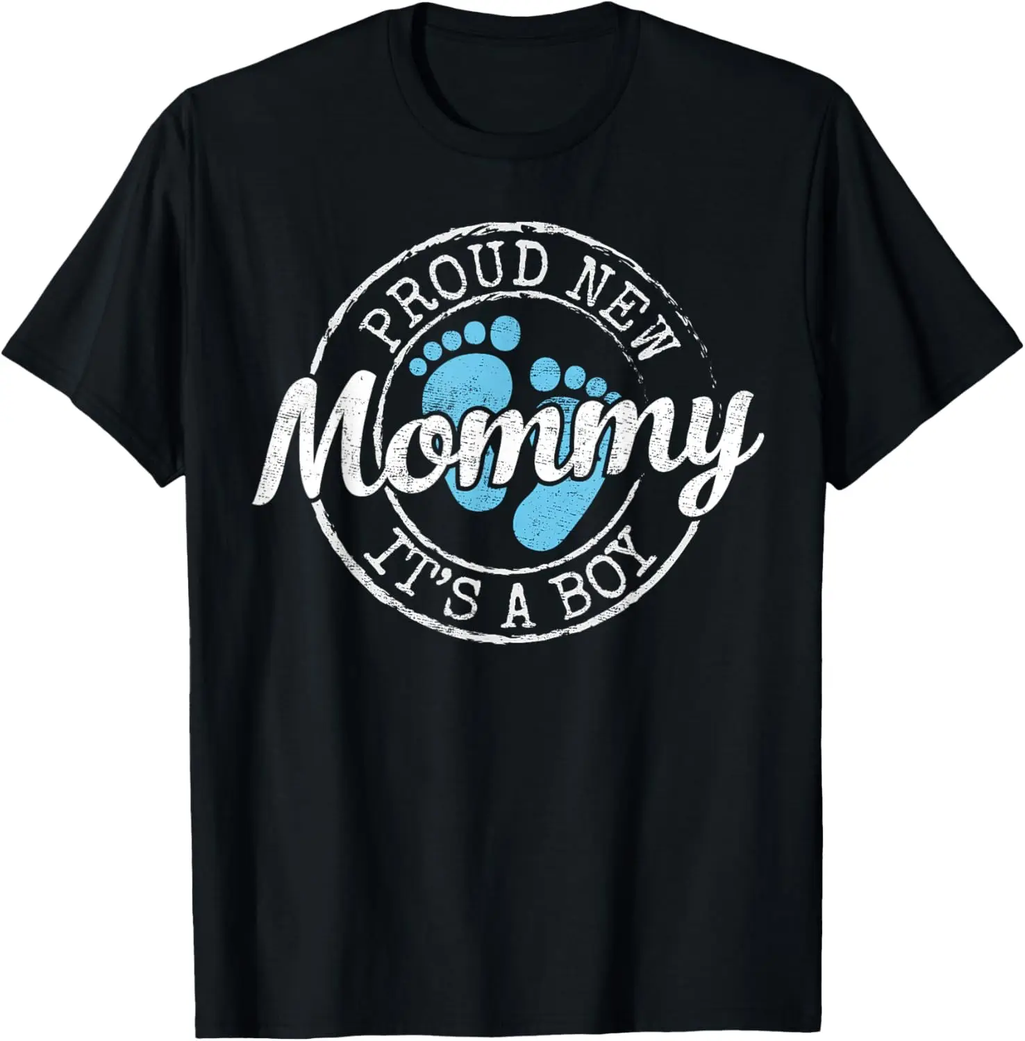 Proud New Mommy It's A Boy Mom To Be Gifts 1St Time Mother T-Shirt 100% Cotton Trendy Y2K Short-Sleeve Tee – Soft, Quick-Drying, & Moisture-Wicking; Ideal for Sports or Casual Wear; Great Gift for Christmas or Halloween.