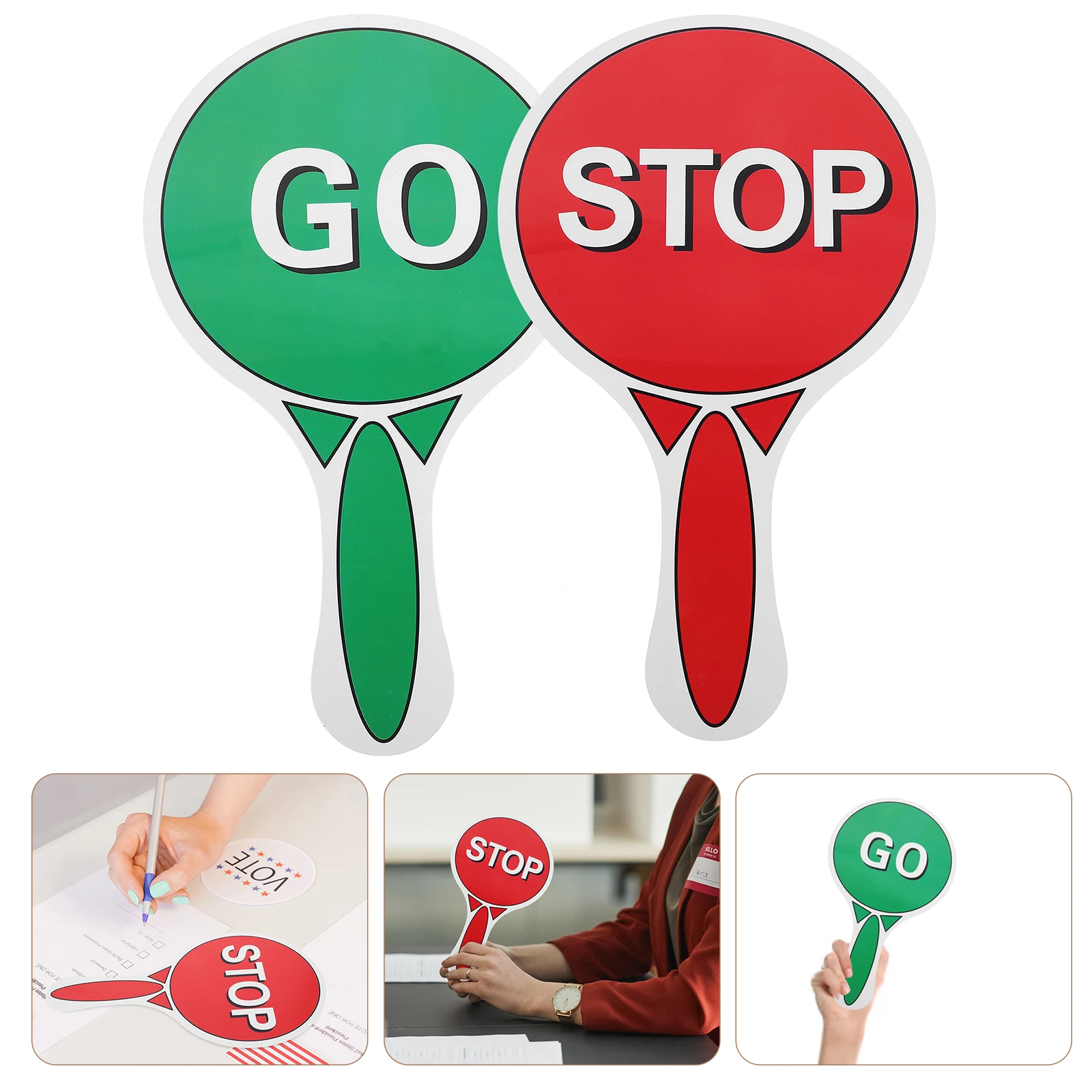 

Safety Education Handheld Signs For Kids Green Stop Game Classroom Judging Board Kindergarten Decor Voting Paddle Mini