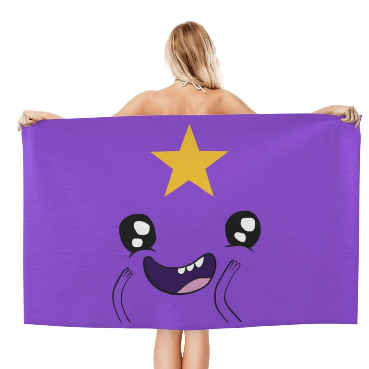 Custom Lumpy Space Princess Beach Towel Adventure Time TV series Breathable Microfiber Shower Towels