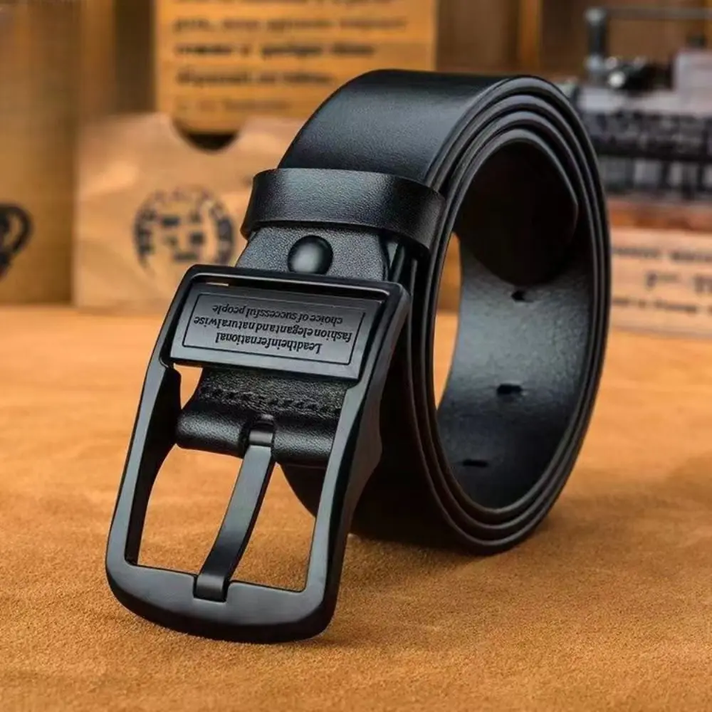 

Роскошный мужской ремень 120 см, простой кожаный ремень в стиле ретро, мужские брюки, пояс с металлической пряжкой, мужской ремень