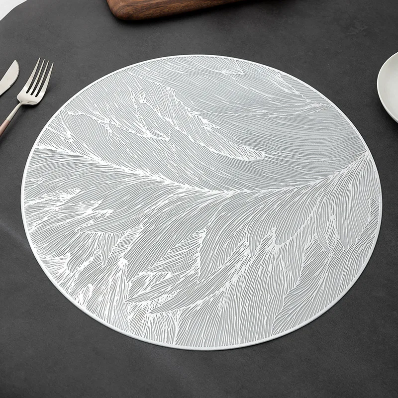 1PCS 38cm Round Placemat,Waterproof oilproof insulated table mat,Hotel anti-slip decorative coasters