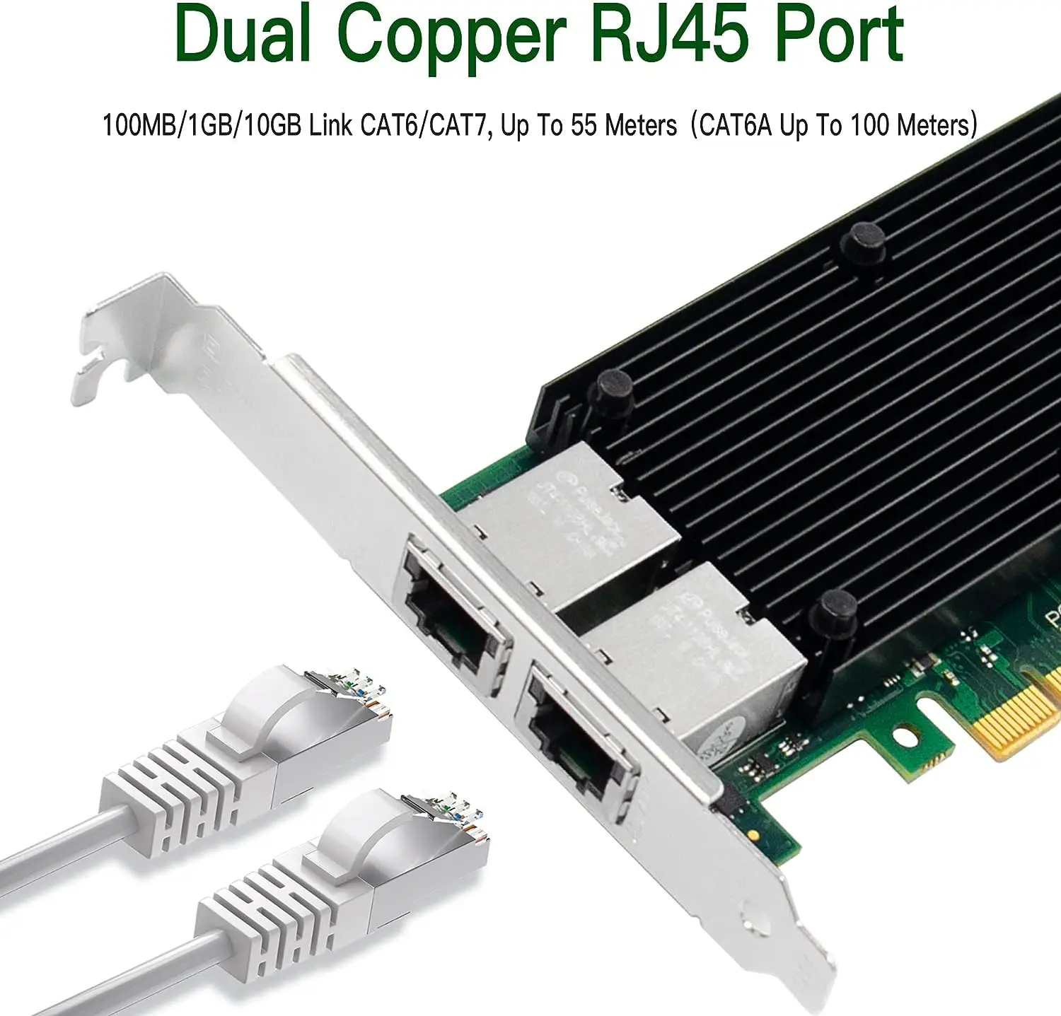 Dual Port 10GbE RJ-45 PCI-Express X4 Gigabit Ethernet Server Adapter Network Interface Controller Card Compare to Intel X550-T2