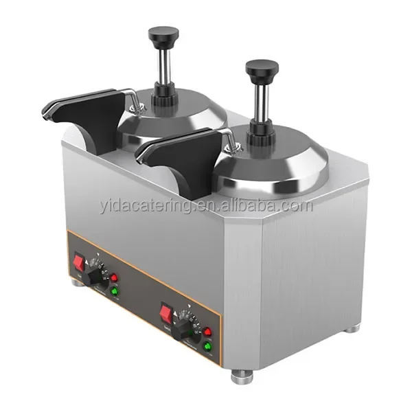 Commercial Food Warmer Cheese Sauce Warmer with Pump Hot Chocolate Dispenser