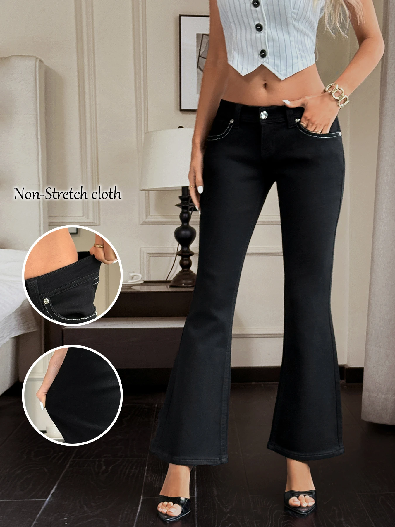 Damesmode Flare Jeans Hoge taille denimbroek Slim Fit Clubwear-kleding