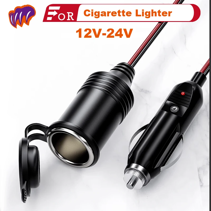 

12V 24V Cigarette Lighter Extension Cord Heavy Duty Cigarette Lighter Cable With Cigarette Lighter Plug Male To Female Socket