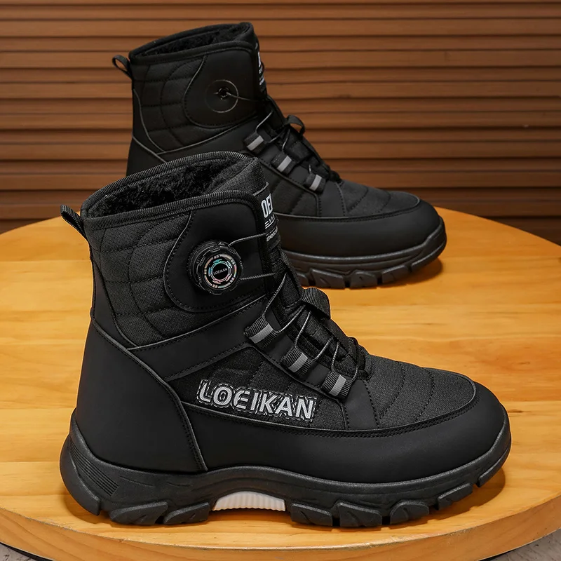 

Men's thicken outdoor new fashion youth comfort winter plus size high top casual shoes slip-resistant wear-resistant snow boots