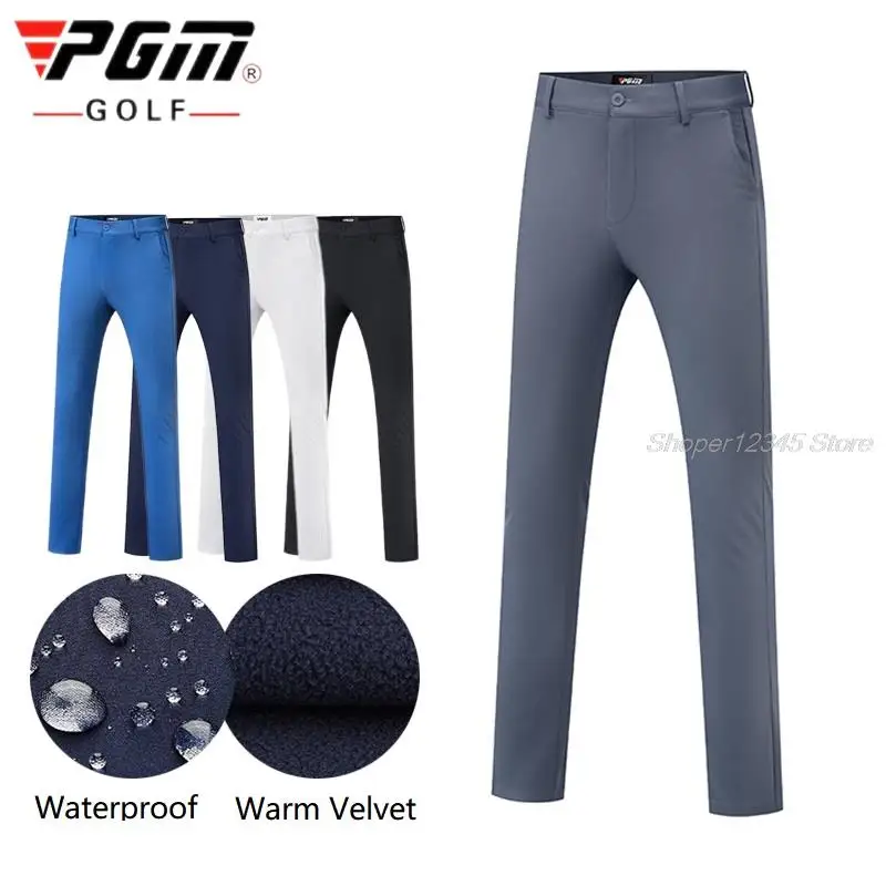 Pgm Autumn Winter Waterproof Men Golf Trousers Thick Keep Warm Long Pant Male Plus Velvet Golf Pants Man Windproof Sweatpants