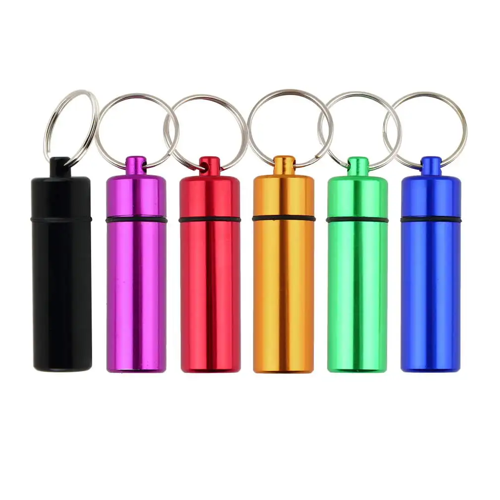 Wasserdichte Aluminium Pille Box Fall Cache-Drug-Halter Behälter Keychain Medizin Box Gesundheits