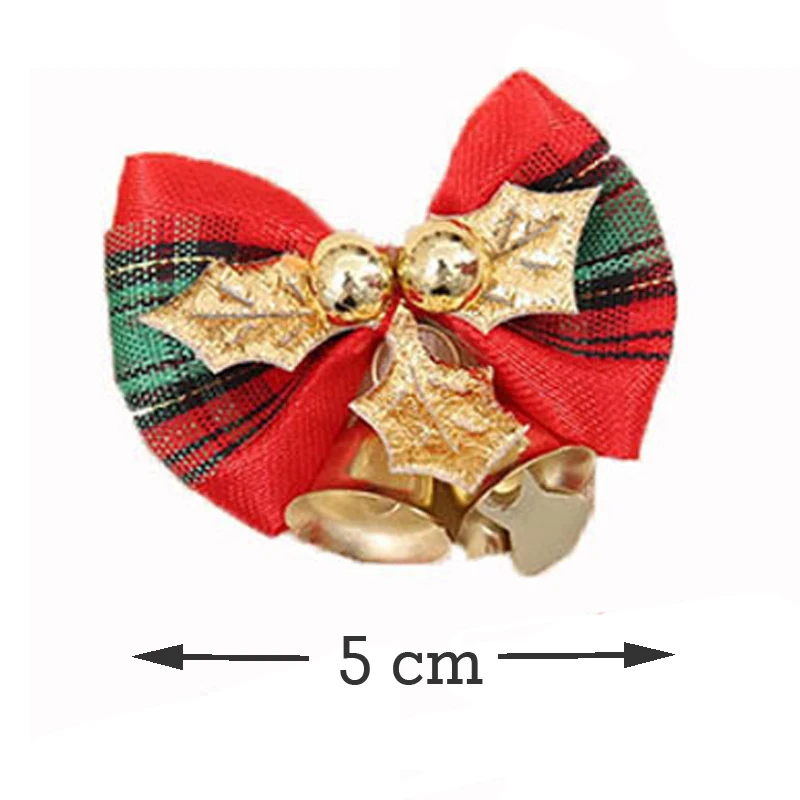 (10PCS)  5cm Bow Bells Decorations Christmas Tree New Year Holiday Party Decoration