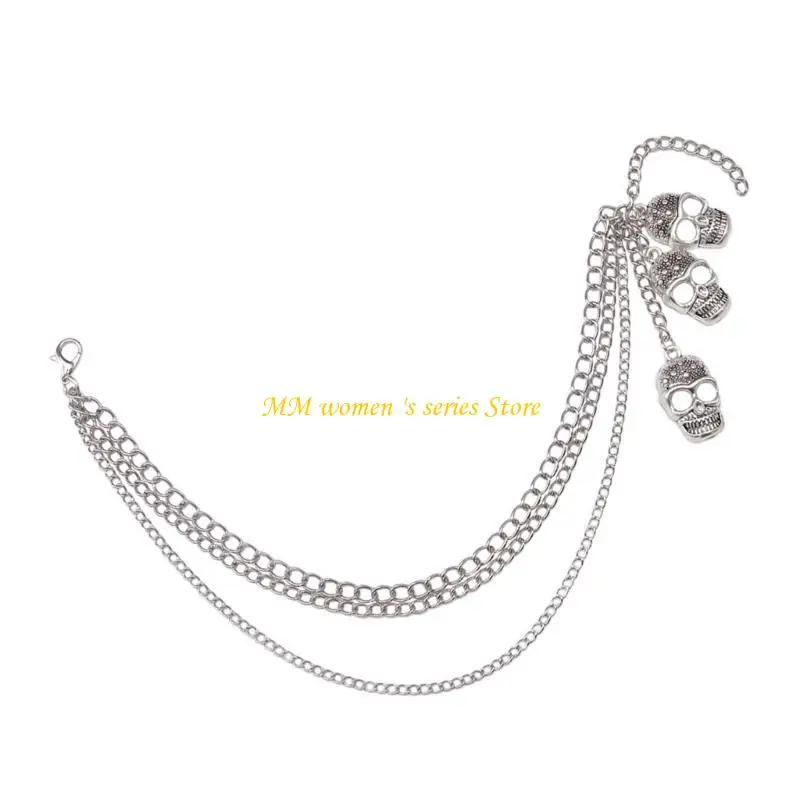

Q39C Stylish Skull Charm Shoe Chain Shoe Accessories for Casual and Formal Footwear