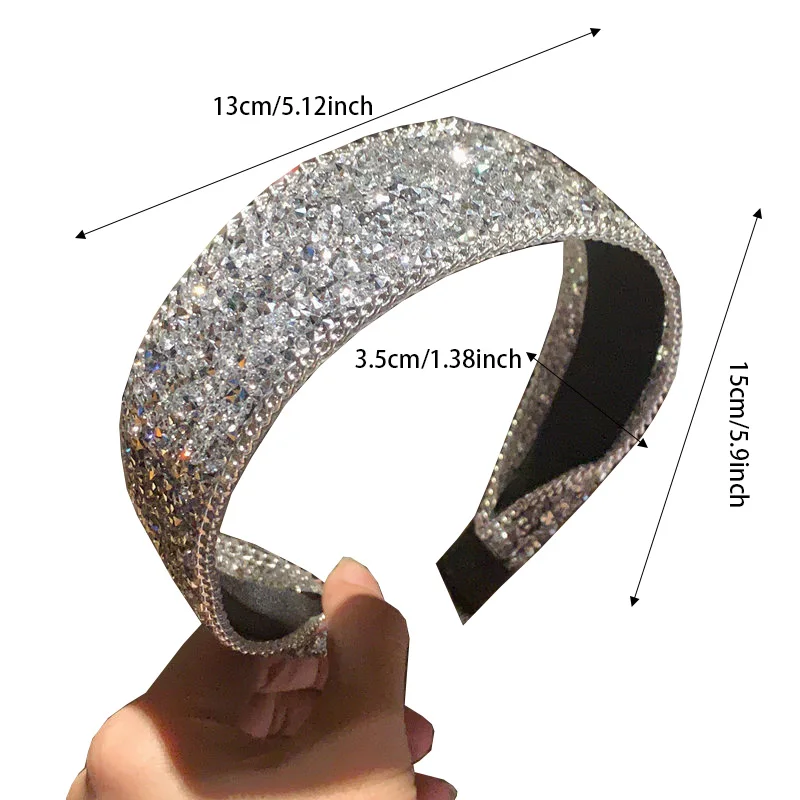 Wide-brimmed rhinestone headband fairy fashion hairband high-end women\'s hair accessories