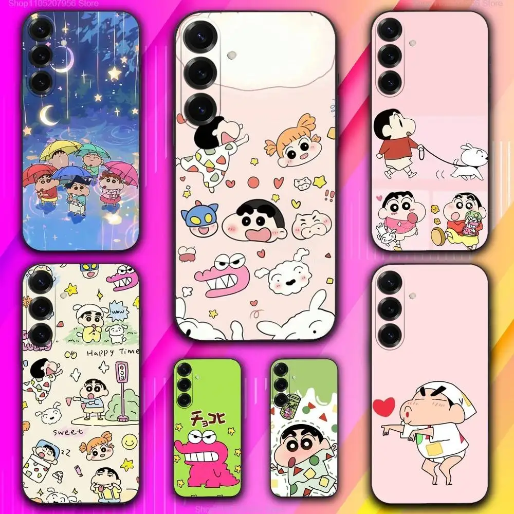 

S-Shin-Boys-C-Chan C-Crayon Black Phone Case For Samsung A 73,72,71,53,52,51,41,40,30,22,21,13,12,Note 20,10,9 Ultra Pro 5G Soft
