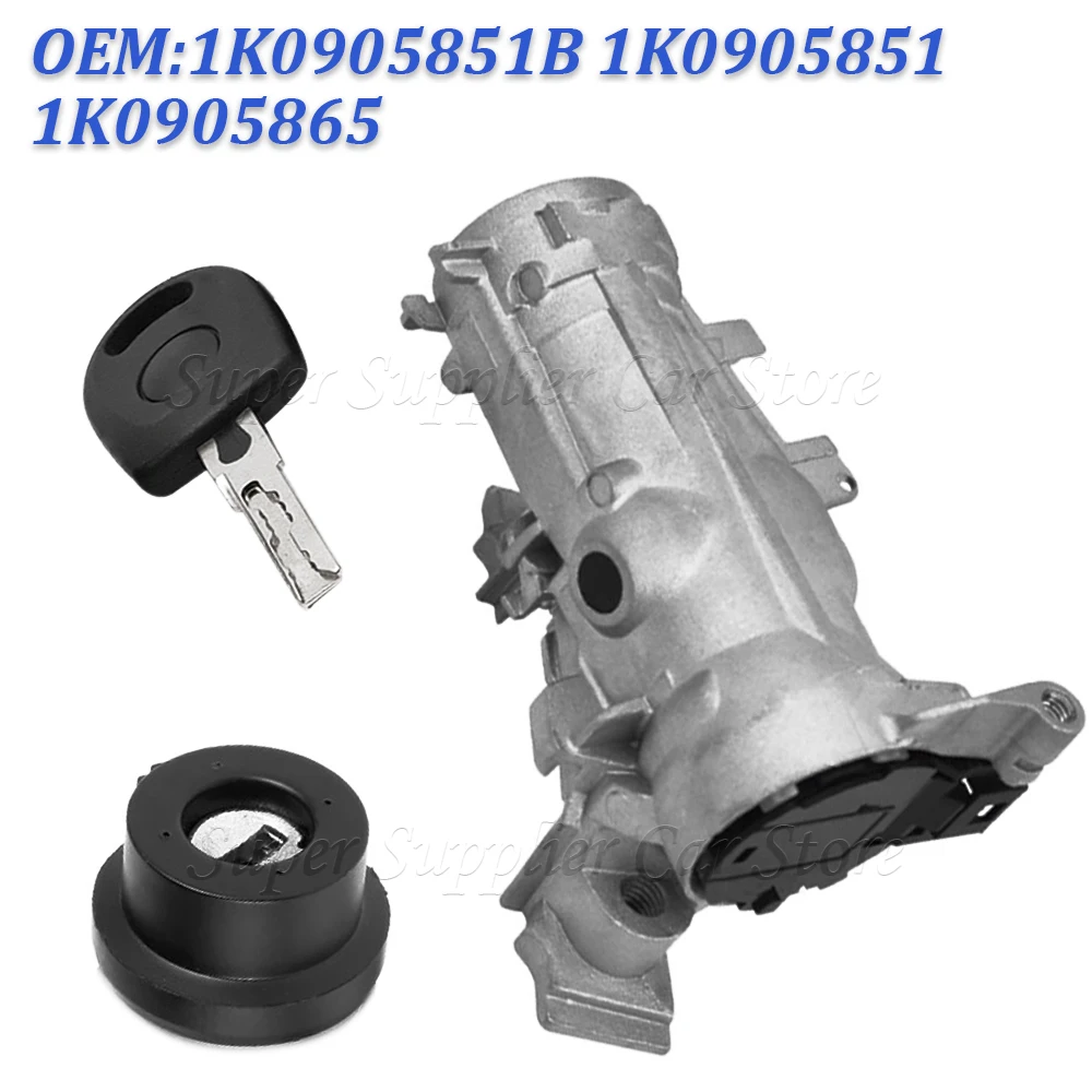 Wytrzymały włącznik zapłonu z blokadą kierownicy do Golfa 5 MK5 6 MK6 Caddy EOS Tiguan Touran Seat Leon Toledo Altea A3 1K0905851