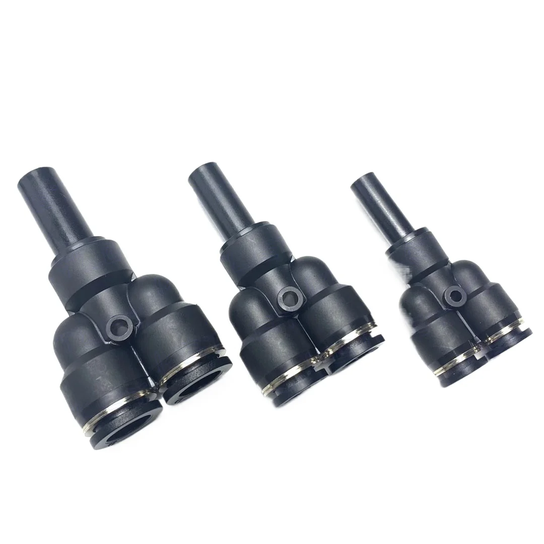 PYJ Y 3 Way Push In Connect Turn To  4 6 8 10 12 mm Tube OD Plug Pneumatic Air Fitting Connector Adapter