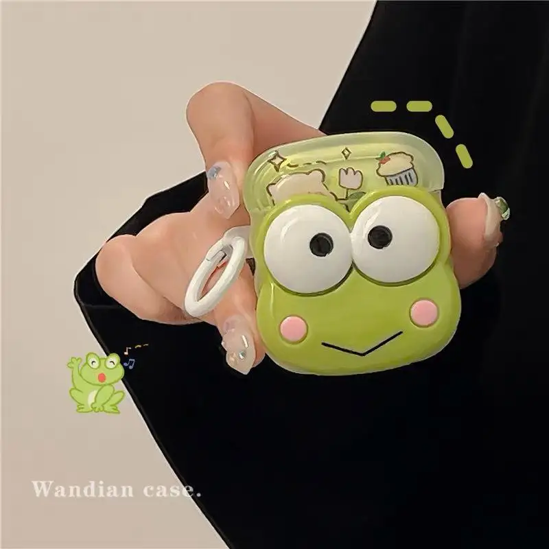 Sanrio Kero Kero Keroppi Airpods 1/2 Kawaii Cartoon Earphone Protective Case Earphone Decoration Confidante Birthday Present