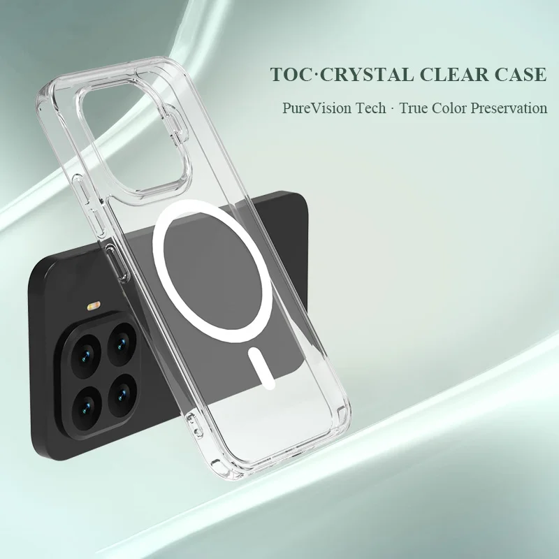 حافظة هاتف مغناطيسية شفافة عالية الدقة لهاتف Xiaomi 15T Pro/Mi 15T زوايا وسادة هوائية مضادة للخدش مضادة للخدش من البولي يوريثان الحراري + PC حافظة صلبة شفافة #6