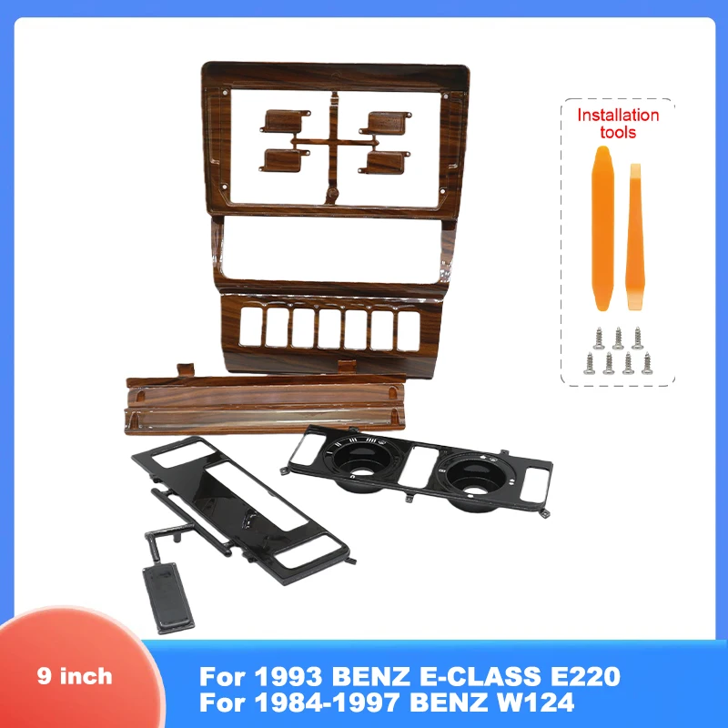 

Для 1993 BENZ E-Class E220 и 1984-1997 BENZ W124 9-дюймовый 2-диновый автомобильный радиоприемник стерео монтажная рамка приборной панели с установочными инструментами