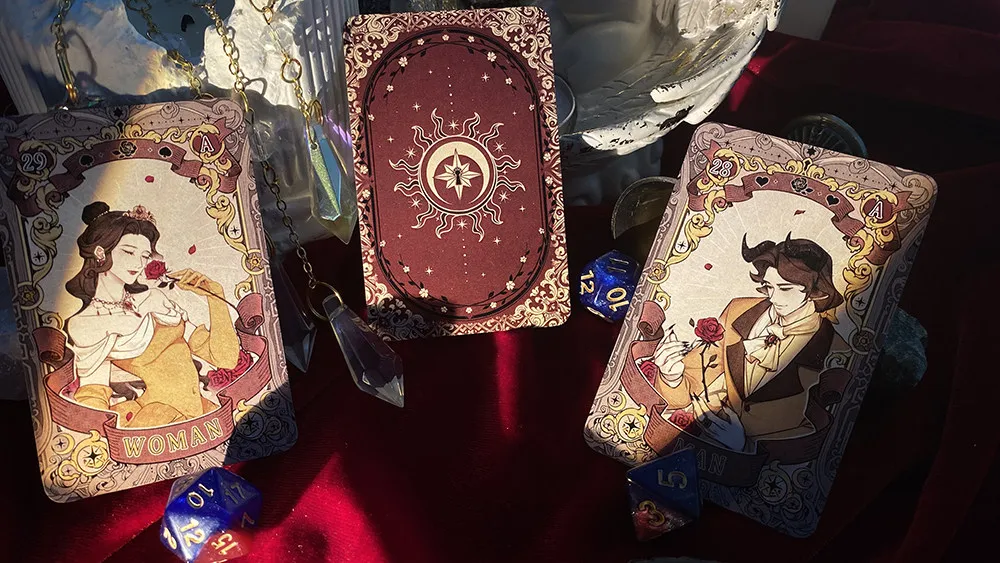 Märchenhafte Traum-Lenormand-Karten 44 Karten Vintage Märchen-Orakel-Deck Wahrsagerei Zukunftsdeutung Hexen-Karten mit Goldrand – Detail 11