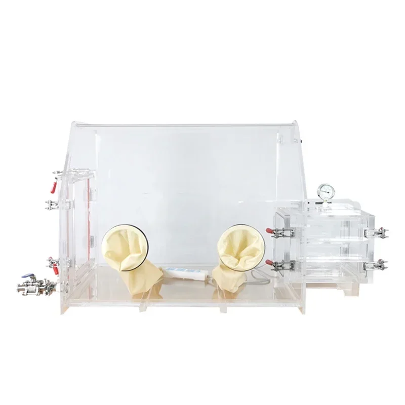 AGB-4B Cheap Transparent Pressure Battery Lab Research Microelectronics  Powder Chamber Acrylic Glove Box