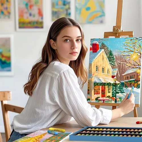 Juego de Pastel al óleo para artista, pintura profesional, dibujo, Graffiti, crayones artísticos, palos no tóxicos redondos lavables