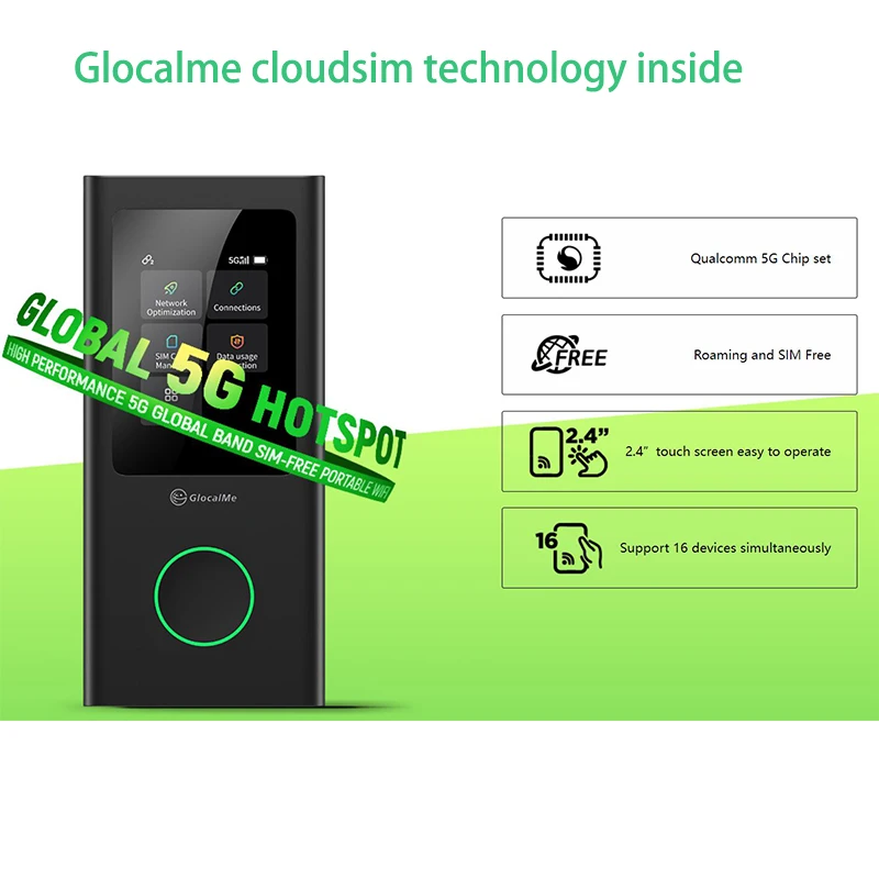 GlocalMe U50 Numen Air 5G Global Freq Router High Speed Portable Router  WiFi Hotspot business travel  network data