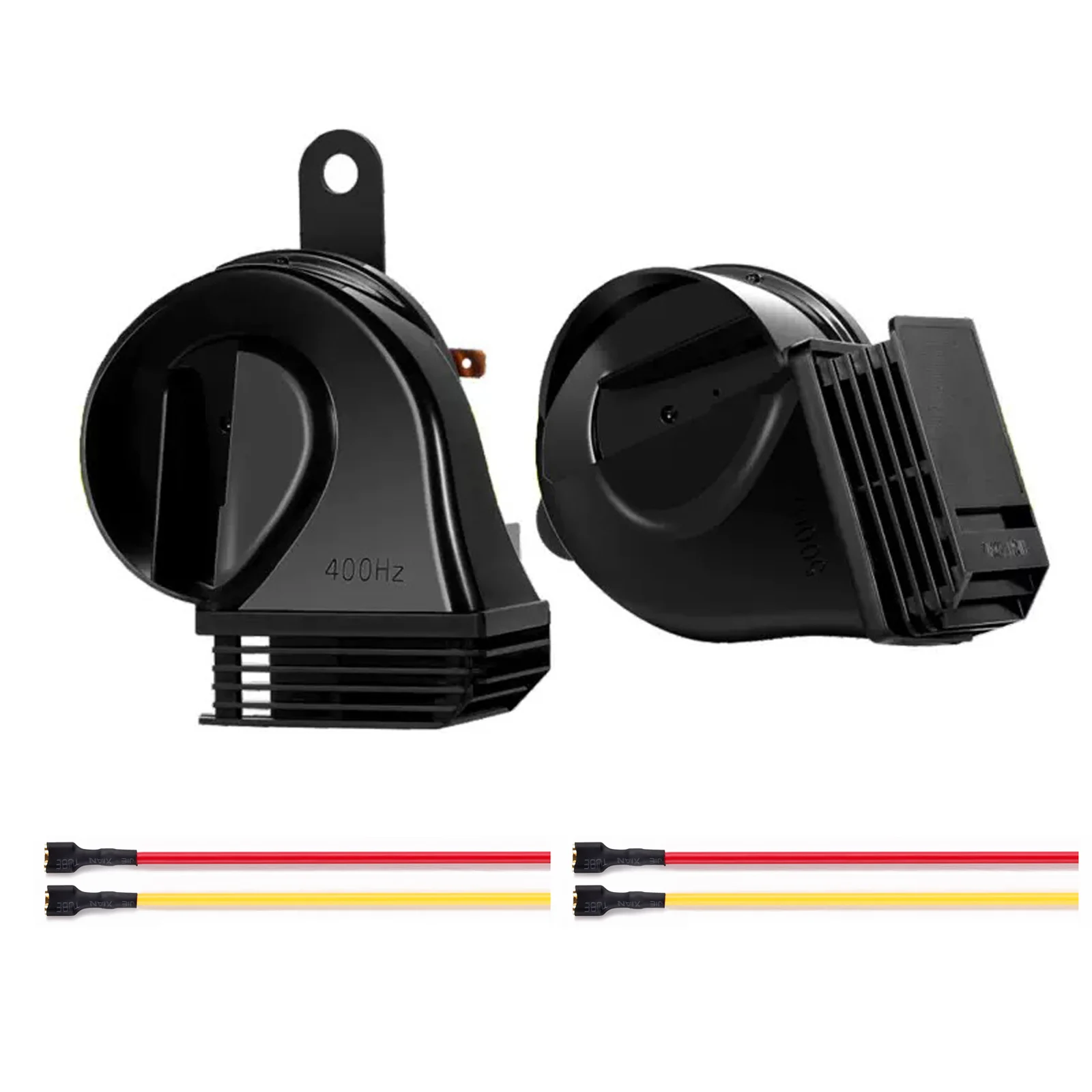 แตรรถยนต์ไฟฟ้า 120dB 12V Loud Dual-Tone สูงต่ํา Snail Horns กันน้ํากันฝุ่นพร้อมฝาครอบสําหรับรถยนต์รถบรรทุกไฟฟ้า