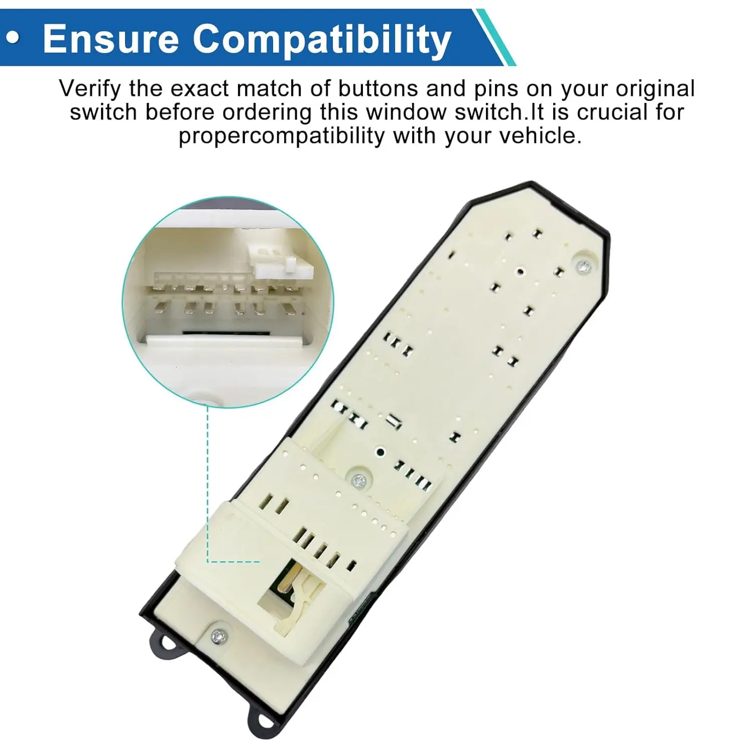 New Upgraded White Backlit LED Car Electric Power Master Window Switch Control Button 84820-0R040 For Toyota Tundra 2007-2021 Plug-and-play Driver Side AII Automatic Window Switch Car Accessories view 5