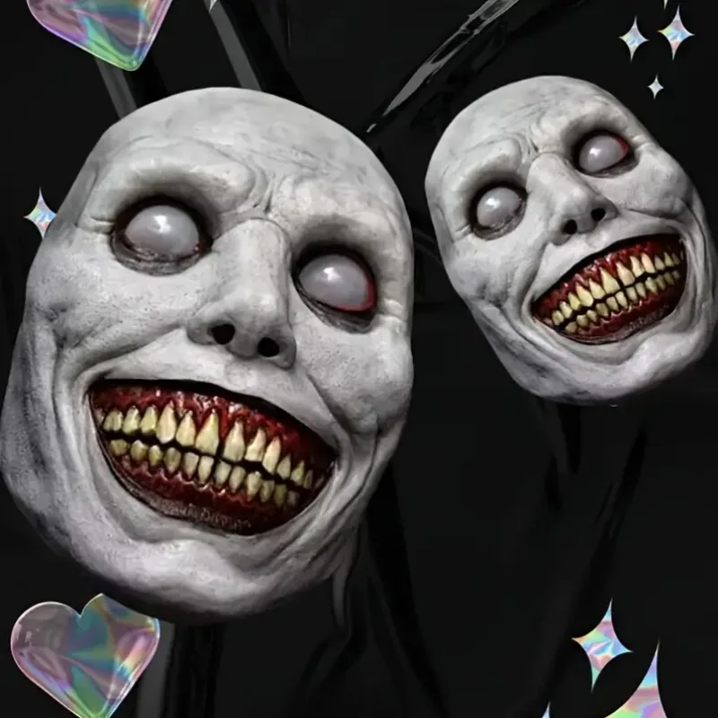 

1-4PCS Scary Demon Halloween Mask Creepy White Face Cover Cosplay Prop for Haunted House Horror Party Costume Dress Up