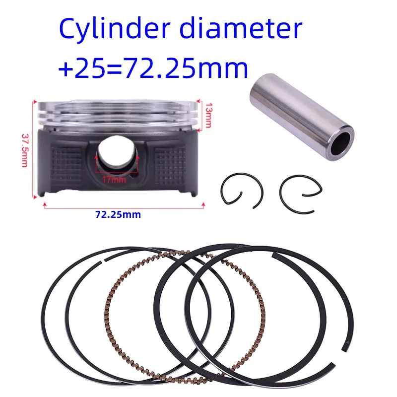 72mm 72.25/72.5/72.75 Motor Piston Rings Kit For KT/M 200 DU KE RC200 ABS 2012 2013 2014 2015 2016 2017 2018 2019 2020 2021 2022