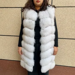 Blouson en Fourrure de Renard Naturelle GlaLady, Chaud, Multicolore, 100% Naturel, Gilet en Fourrure group, Gilets sans Manches