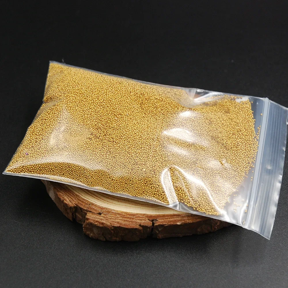 Wholesale! 450g/bag 0.6-0.8mm Nail Art Microbeads Small Glass Beads Golden Caviar Beads DIY Nail Art Decoration Accessories - view 4