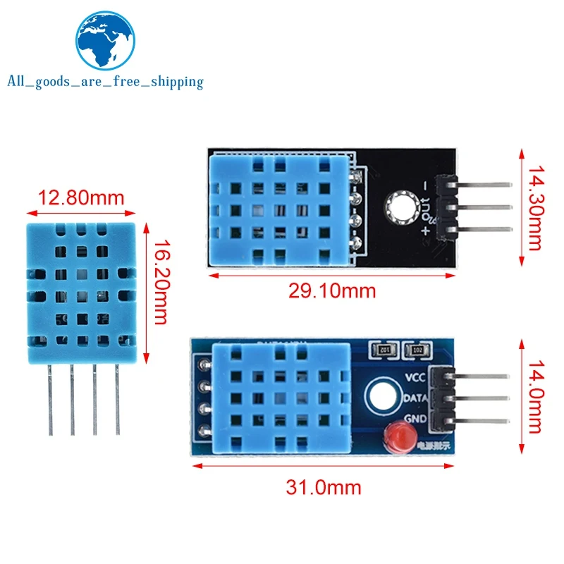 1/5PCS DHT11 Digital Temperature and Humidity Sensor DHT11 module For Arduino